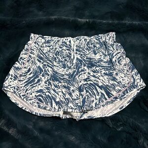 Nike Women's Blue & White Printed Athletic Shorts